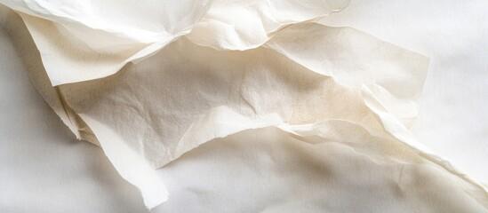 Obraz premium Natural white parchment background texture with subtle creases and folds for artistic and design applications.