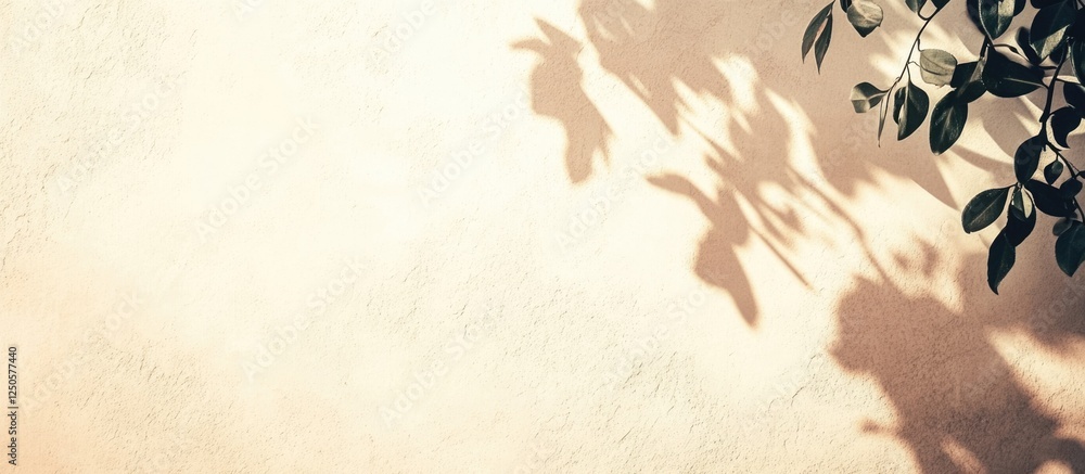Poster minimalist wall background with soft shadows and space for text or graphics