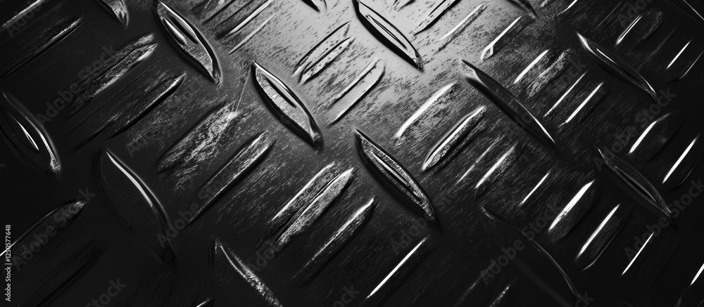 Poster textured metallic surface with a diamond plate pattern creating a rugged industrial background for v