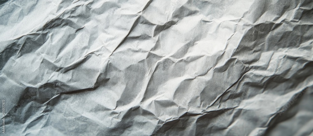 Poster crinkled grey paper texture background for design, presenting a unique visual element ideal for crea
