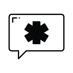 Icon of a speech bubble symbolizing medical consultation and advice