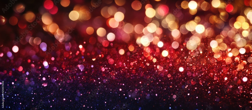 Poster macro bokeh blurred light circles in red and dark purple creating an abstract christmas background w