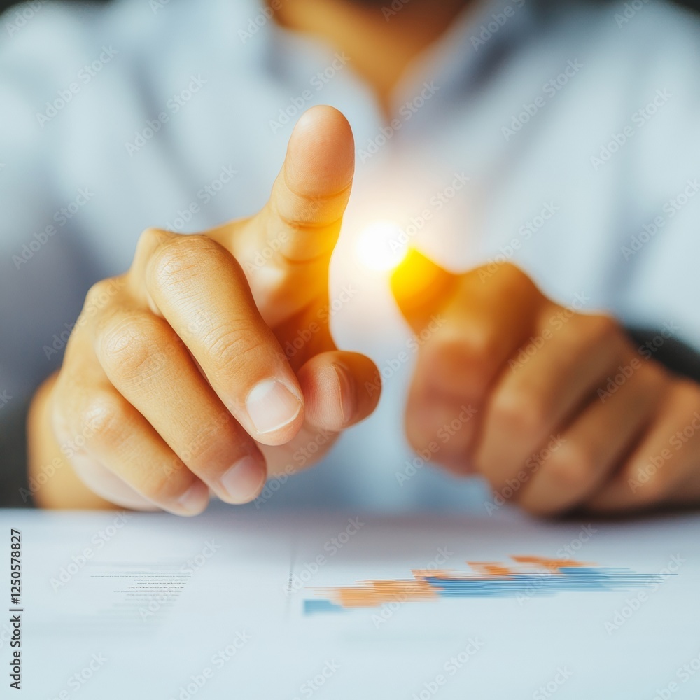 Poster minimalist business analysis setup hands highlighting financial graphs on smooth surface - financial
