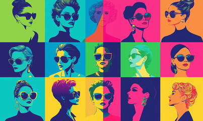 Empowering women through art celebrating diversity in fashion urban gallery digital illustration vibrant colors strong perspectives