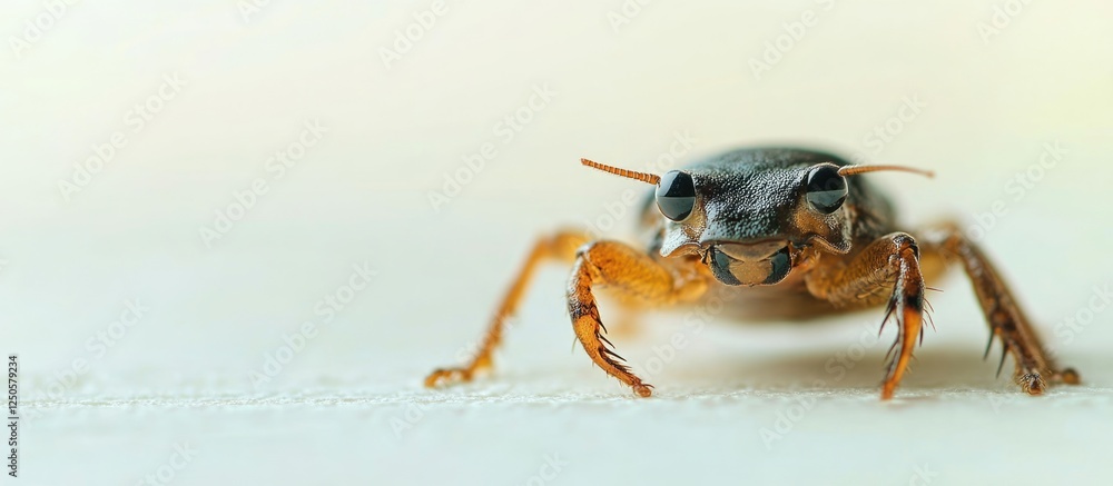 Poster macro close-up of arthropod insect with blurred background for text or design use