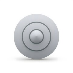 A white circular ceiling mounted smoke detector with concentric circles designed for home safety and fire detection