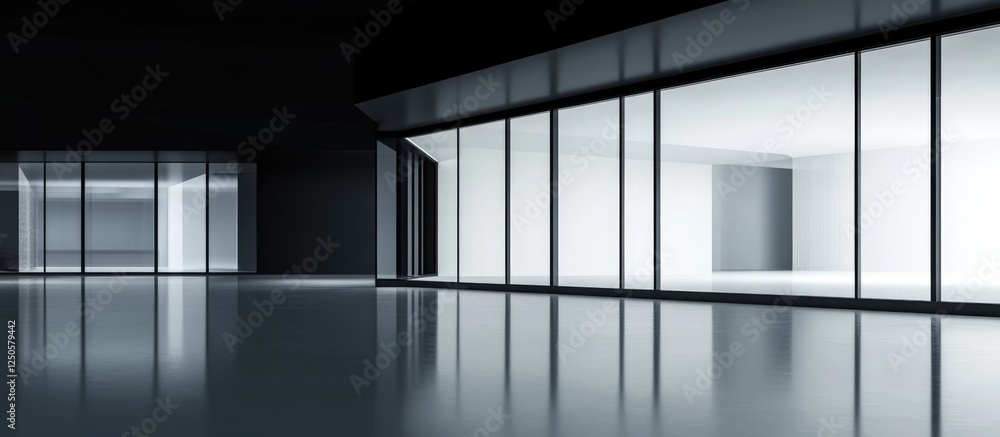 Aufkleber futuristic architectural design showcasing sleek reflections and minimalistic space ideal for text p