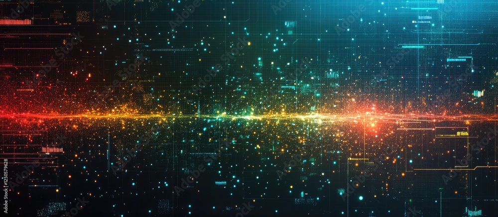 Aufkleber abstract digital space with colorful data waves ideal for technology and innovation concepts