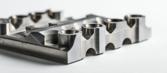 Metal dovetail jig template designed for precision woodworking projects isolated on a white background with ample copy space for text or branding.