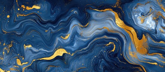 Fototapeta premium Elegant Blue and Gold Marble Texture Background for Banners Invitations Wallpapers and Print Design Templates