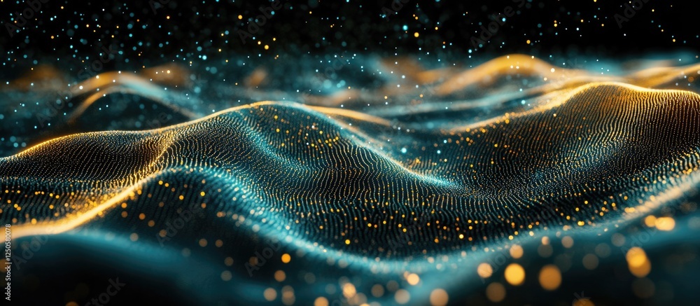 Poster abstract visualization of machine learning and artificial intelligence concepts with organic neural 