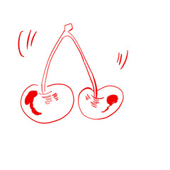 red cherry transparent image aesthetic cute scrapbooking doodle