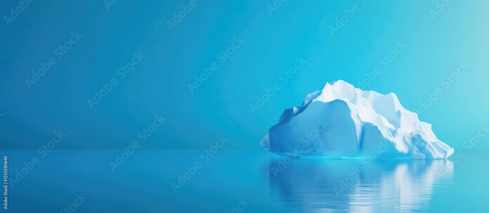 Aufkleber serene isolated iceberg on tranquil blue waters with ample space for text and design elements