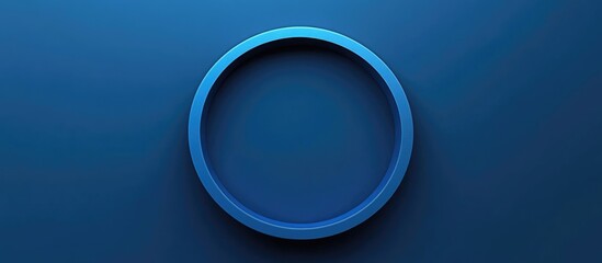 Minimalist blue circular logo design featuring ample negative space and an empty area for customizable text on a blue background