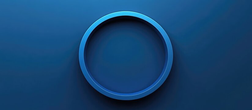 Minimalist blue circular logo design featuring ample negative space and an empty area for customizable text on a blue background