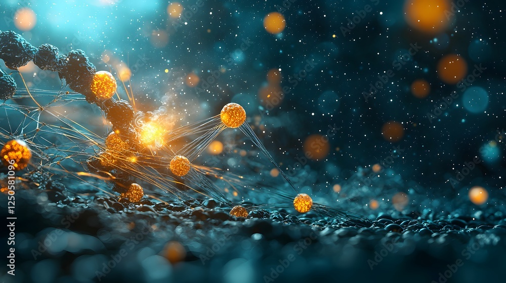 Poster captivating abstract image showcasing glowing cosmic like sparks and energy bursts dancing and swirl