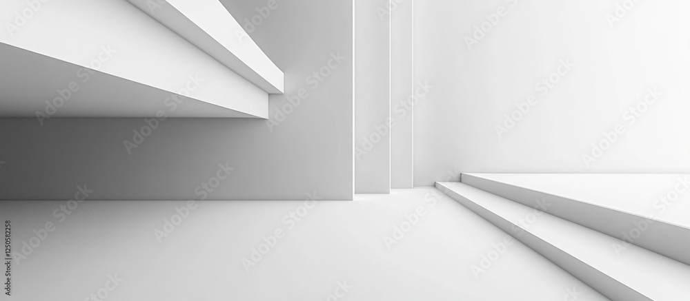 Poster minimalist architectural interior showcasing sleek lines and open space ideal for text overlay and c