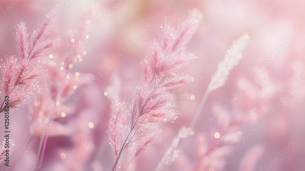 Poster creating enchanting pink glitter bokeh lights dreamy soft setting digital artwork fantasy environmen