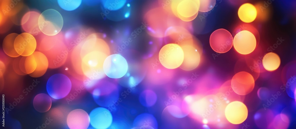 Poster colorful blurred lights creating a vibrant and dynamic evening atmosphere with bokeh effect suitable