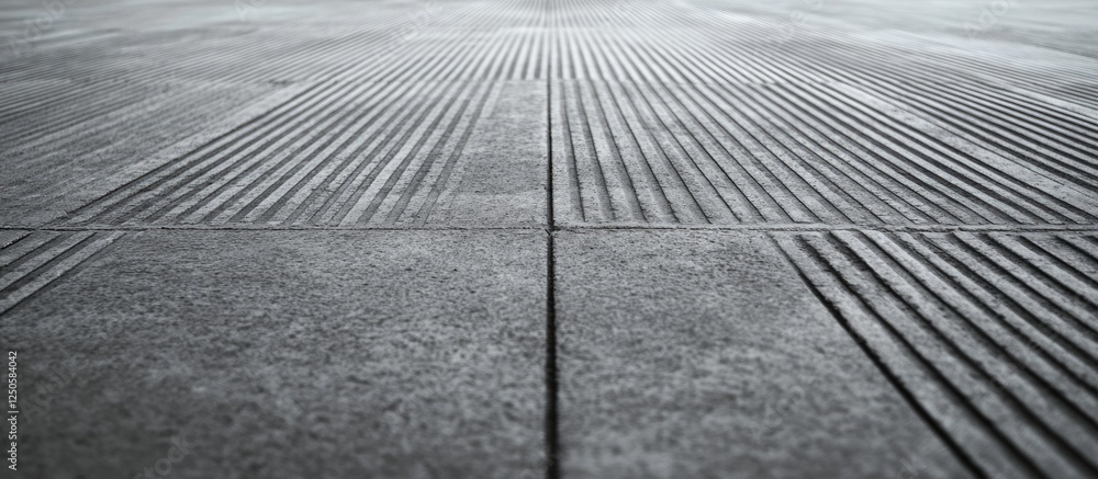Poster textured grey concrete floor with multiple grooves creating a pattern for industrial or architectura