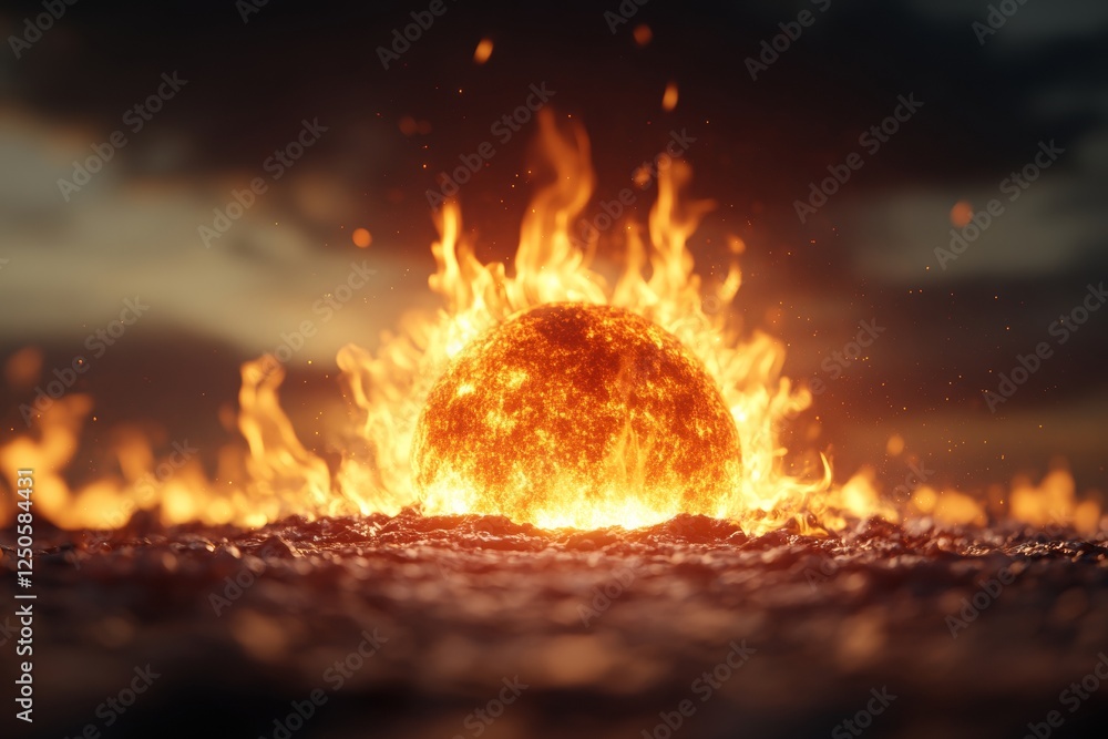 Leinwandbilder celestial dynamics immersive sun surface visualization with fiery solar flares - stem education inno