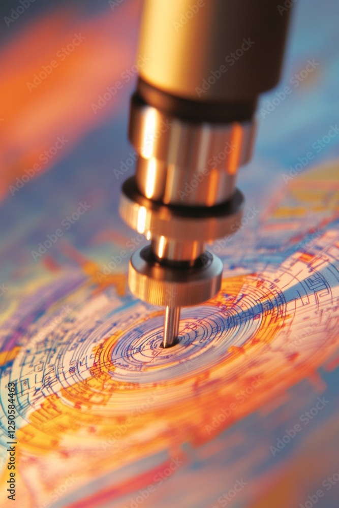 Aufkleber Futuristic Engineering Art Precision Robotics and Metallurgy Textures on Digital Canvas for Advanced Manufacturing and Technical Education - STEM Innovation and Problem-Solving
