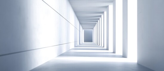 Obraz premium Minimalist Interior Hallway with Bright Walls and Open Space for Creative Text Placement