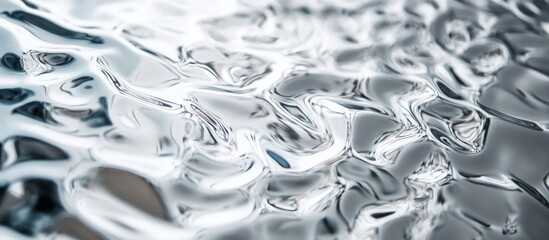 Reflective textured surface of crumpled silver aluminum metal showcasing intricate patterns and play of light.