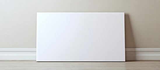 Minimalist interior with empty canvas in spacious living room ideal for adding text or artwork enhancing home decor aesthetics.