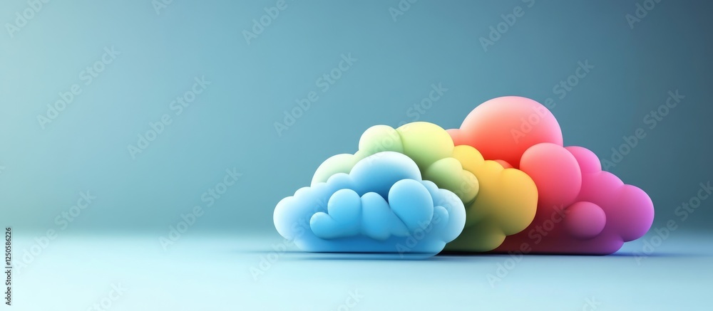 Poster modern colorful cloud icons for innovative business technology and risk management solutions with sp