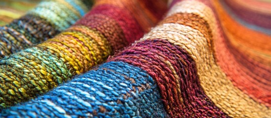 Vibrant traditional woven fabric mat showcasing intricate patterns and rich colors, ideal for backgrounds and textile design concepts.