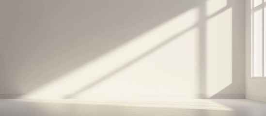 Minimalist bedroom interior showcasing modern furniture with ample negative space for text and natural light reflections