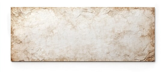 Vintage textured blank paper sheet isolated on white background with ample copy space for creative use and design purposes