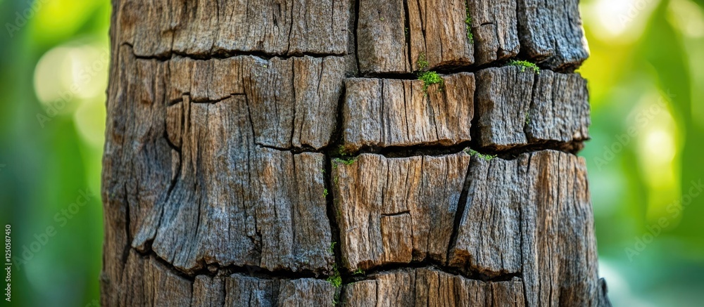 Poster weathered tree trunk texture showcasing intricate patterns and natural aging, ideal for nature-inspi