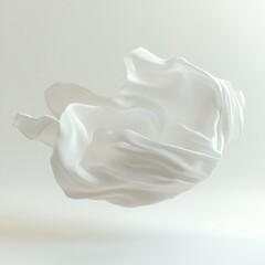 Elegant White Fabric Flowing Softly 3d  