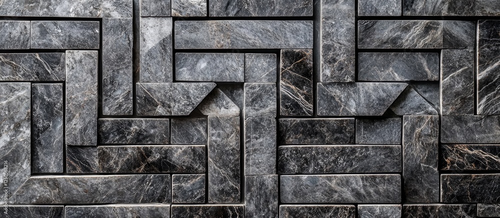 Poster gray and black marble tile texture with intricate patterns suitable for backgrounds in architectural
