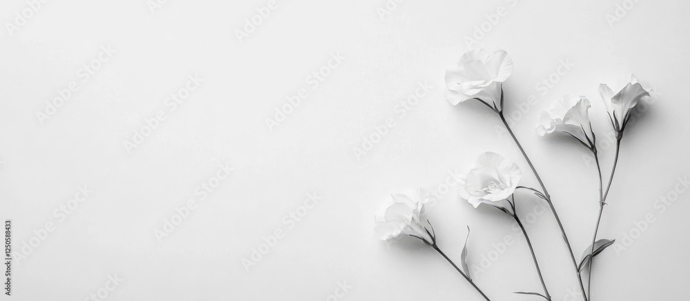 Aufkleber minimalist black and white floral document layout with ample space for text and design elements