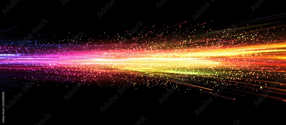 Poster vibrant neon abstract background with dynamic lines and space for text suitable for creative designs