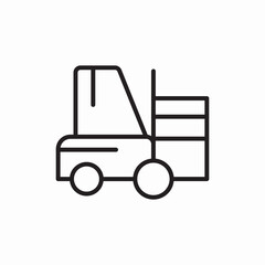 Industrial forklift machine icon vector sign