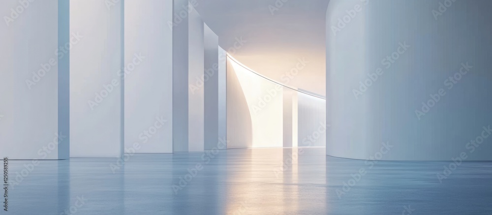 Poster minimalist interior design showcasing clean lines with open space highlighting tranquility and oppor