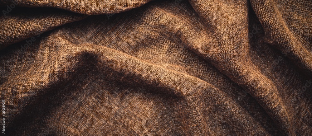Poster elegant brown fabric texture with soft folds ideal for backgrounds in design projects and artistic c