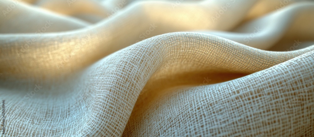 Poster natural beige linen fabric texture with soft folds and subtle sheen for elegant background design an