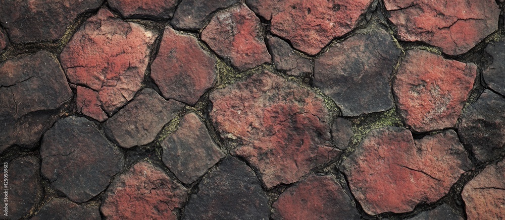 Poster rustic cobblestone texture with varied colors and weathered appearance ideal for backgrounds in vint