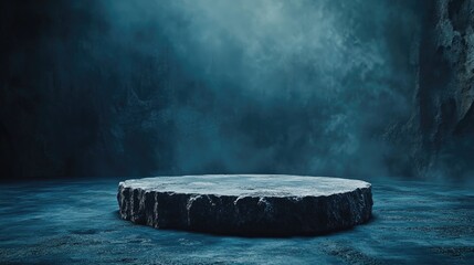 Round podium with stone ground 