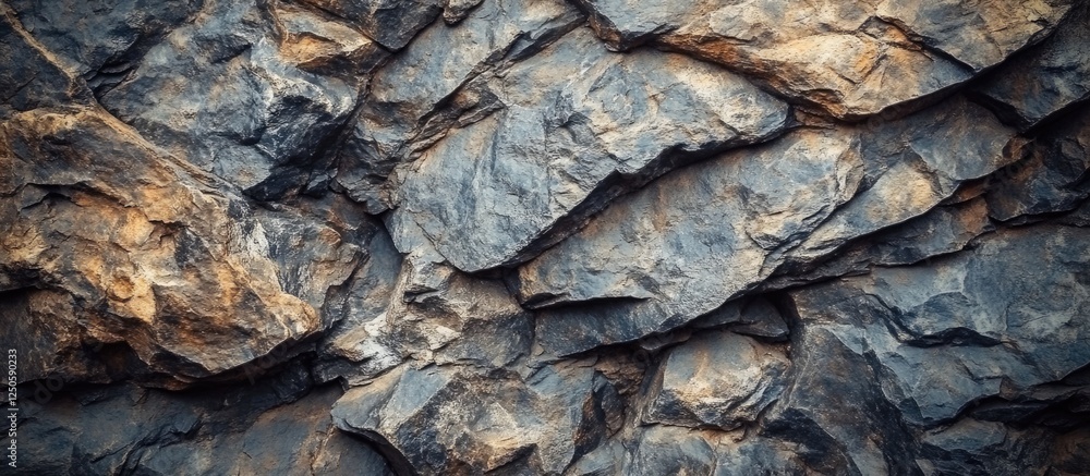 Poster natural stone texture background with layered rocks ideal for showcasing text or branding in a tradi