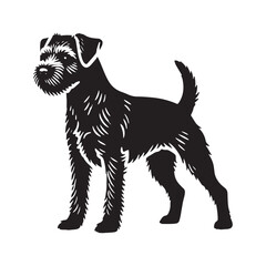 Border Terrier silhouette crafted for high-quality design needs - Border Terrier illustration - minimal Border Terrier vector - dog silhouette
