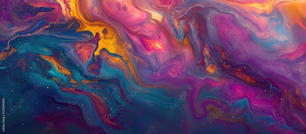 Aufkleber vibrant abstract background with colorful oil and water bubbles blending in an artistic fluid design
