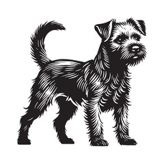 Minimalist Border Terrier silhouette capturing its unique shape - Border Terrier illustration - minimal Border Terrier vector - dog silhouette
