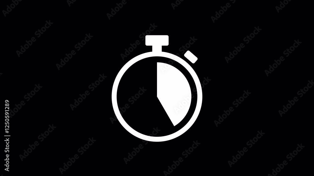 Wall mural 10 seconds countdown, analog of simple clean timer motion graphic, in and out, fill up the circle pi