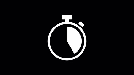 10 seconds countdown, Analog of simple clean timer motion graphic, in and out, fill up the circle pie, exercise pause, animated icon on a transparent background